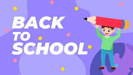 back to school season vector flat cute character illustration with schools accessories. school beginning concept.