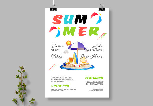 Modern Summer Holiday Flyer Design