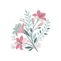 modern minimal creative water color flower, floral vector art design