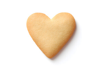 Obraz premium Heart shaped cookie isolated on white background