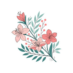 modern minimal creative water color flower, floral vector art design