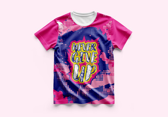 Never Give Up Motivational Tshirt Typography Design - obrazy, fototapety, plakaty