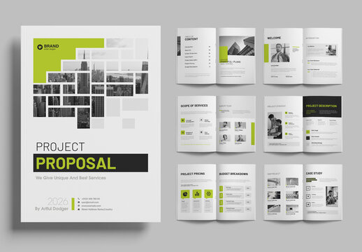 Professional Project Proposal Template Layout with Corporate Structure