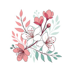 modern minimal creative water color flower, floral vector art design