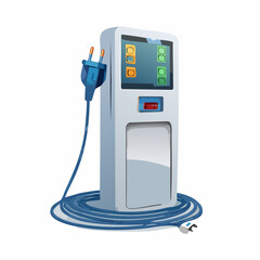 Modern Electric Power Generator with Plug and Digital Interface Illustration

