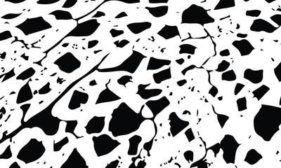 White Surface Texture In Pieces. Grey plaster facade house wall with dark cracks
