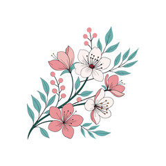 modern minimal creative water color flower, floral vector art design