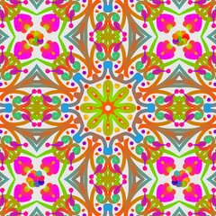 Background, abstract pattern design, colorful floral fabric pattern.