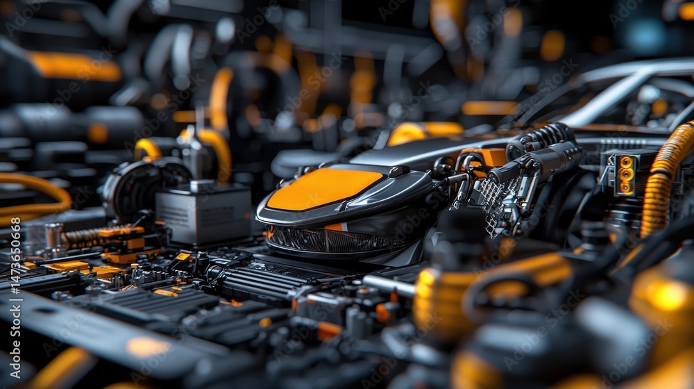 Aufkleber innovative machinery design industrial workshop high-resolution image tech environment close-up view