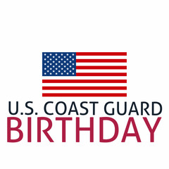 US Coast Guard Birthday background vector illustration, with united states flag