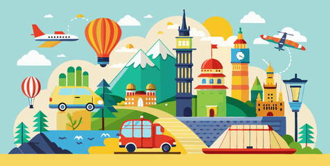 vector illustration of a castle in the background