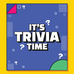 Flat design trivia day icons with fun symbols