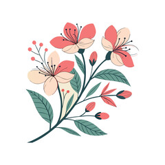 modern minimal creative water color flower, floral vector art design