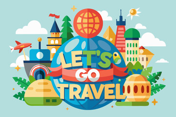 Naklejka premium travel and tourism landmark around the world