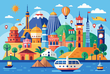 Fototapeta premium vector illustration of a castle