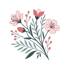 modern minimal creative water color flower, floral vector art design