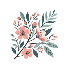 modern minimal creative water color flower, floral vector art design