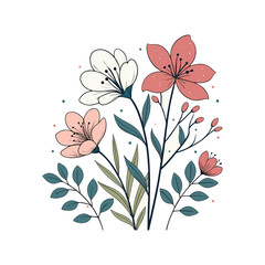 modern minimal creative water color flower, floral vector art design