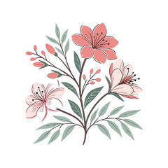 modern minimal creative water color flower, floral vector art design