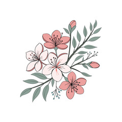 modern minimal creative water color flower, floral vector art design