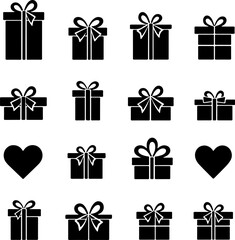 Romantic Gift Box with Hearts Icon – Love Surprise Present