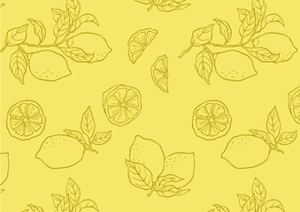 レモンの線画パターン