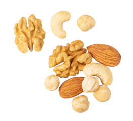 Nuts mix on transparent background