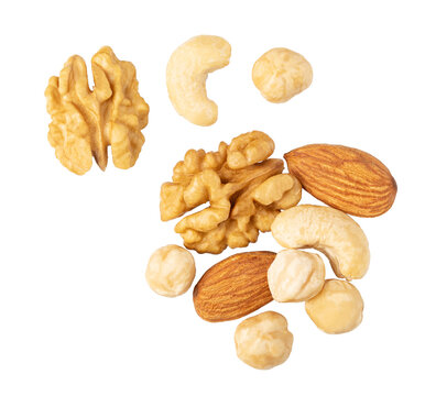 Nuts mix on transparent background
