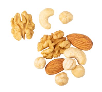Nuts mix on transparent background