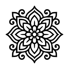 Geometric Mandala Pattern in Black and White – Vector Art.