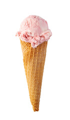 strawberries ice cream waffle cone
