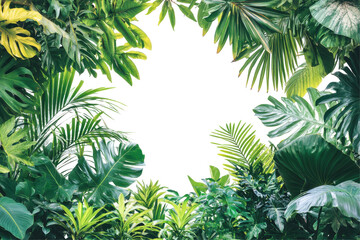 Lush tropical foliage frame