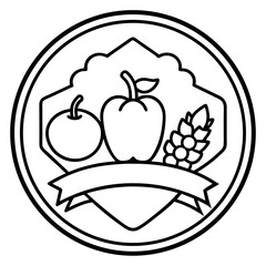 Minimal Veggie Nutrition Line Art Vector