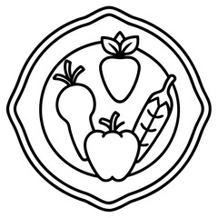 Minimal Veggie Nutrition Line Art Vector