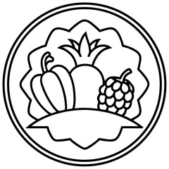 Minimal Veggie Nutrition Line Art Vector