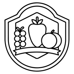 Minimal Veggie Nutrition Line Art Vector