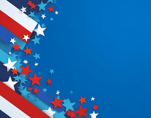 Festive Patriotism Background Red White Blue Stars Stripes Design