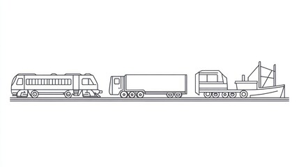 Obraz premium Transportation Line Illustration