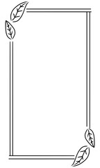 photo frame with leaf, nature frame, leaf frame, rectangular leaf frame outline