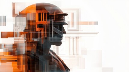 Double Exposure of Rome Street View with Abstract Elements and High Fidelity Detail