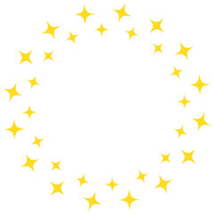 キラキラのフレームイラスト　黄色