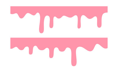 dripping strawberry texture background set. pink liquid melt. Bakery background. Banner seamless pattern.