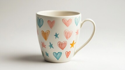 Cute heart and star design mug