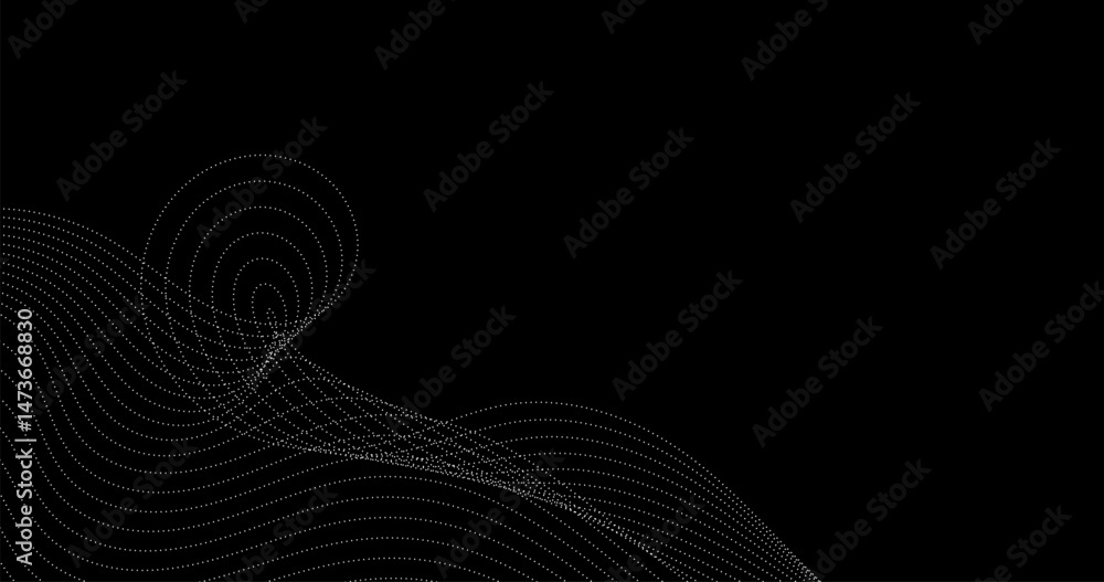 Poster abstract paradox lines of particles on black background