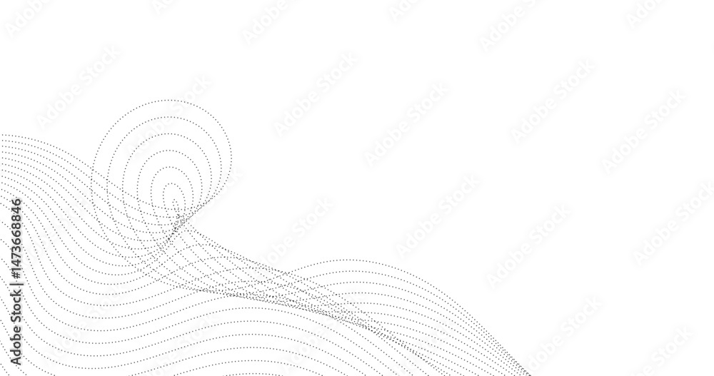 Poster abstract paradox wave of particles on empty white background
