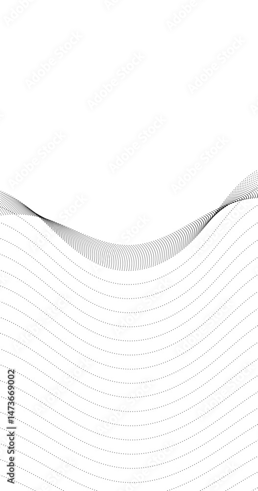 Aufkleber black horizon abstract wave of particles on vertical empty abstract background