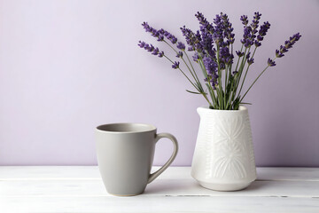 Serene Success Reaching Business Goals in a Soft Lavender Workspace