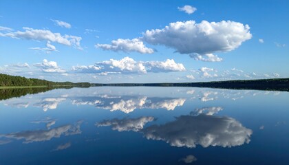 Fototapeta premium Serene reflection on tranquil lake nature landscape photography calm waters scenic viewpoint