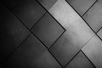 Abstract pattern of dark and light gray square tiles arranged diagonally