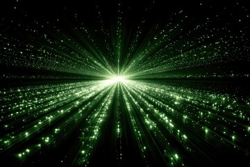 Infinite glowing pathways extend into a virtual horizon, representing boundless digital space.